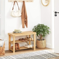 SONGMICS Raft de depozitare din bambus, cu 3 niveluri, 28x70x45cm, maro