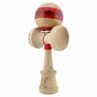 Kendama X Originala FREQUENCY, Profesionala, Flippy, Cupe Mari KING SIZE V3, Super Sticky, Gaura in Baza, Rulment Metalic, din lemn 18 cm, Ata 62/65 cm, Rosu/Maro