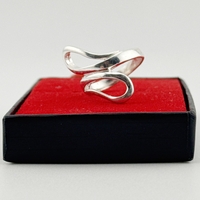 Inel pentru Dama Argint 925, Jolie, Model Sarpe Dublu 5.2 gr, Marimea 59, 2.5 x 2 cm, Argintiu