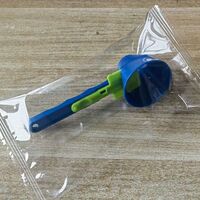 Lingura pentru Proteine, Vafy, Lingura cu Palnie Culisanta, Lingura Dozator pentru Lapte Praf si Suplimente, 12.5 cm, Albastru