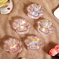 Jucarie Antistres Squishy, Flippy, cu Revenire Lenta, Squeeze Pinch Family, Model Cat Paw, 6.5 x 7 cm, din Tpr, 4-6 Ani, Model 6 Ocean, Transparent
