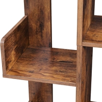 VASAGLE Biblioteca stil arbore, cu 13 rafturi de depozitare, colturi rotunjite, 86x25x140cm, maro rustic