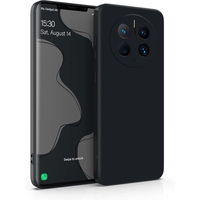 Husa de Protectie, Vafy, pentru Huawei Mate 50 Pro, Liquid Silicone, cu Microfibra pe Interior, Protectie Antisoc, Compatibil Incarcare Wireless, Negru