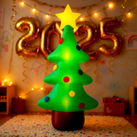 Brad gonflabil de exterior decor de Craciun, iluminare LED, compresor integrat, 125 cm, verde
