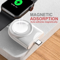 Incarcator Wireless pentru Smart Watch, Vafy, Compatibil cu Apple iWatch 1/9, Magnetic, Interfata TYPE-C, Fara Cablu direct in Statie sau Calculator, Alb