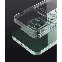 Husa protectie Vafy cu suport card compatibila cu Apple iPhone 12 Pro Max Transparent