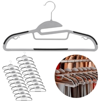 Set de 20 de umerase antiderapante pentru haine, din PE, cu carlig metalic rotativ, 41 cm, gri si negru
