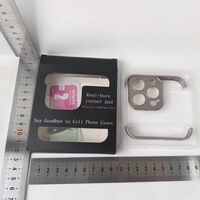 Husa Metalica Edgeless Compatibila cu iPhone 15 Pro, Vafy, Protectie pentru Colturi si Camera, Aliaj, Antisoc, Antizgariere, Gri Metalizat