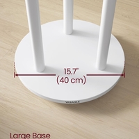 VASAGLE Cuier din lemn masiv, cu 11 agatatori si 3 rafturi, 4 roti detasabile rotative 360°, 40x40x175 cm, alb