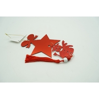 Ornament brad, Flippy, Stea, Om de zapada, Rosu, Lucios, 10*28CM, Acril, Interior/ Exterior