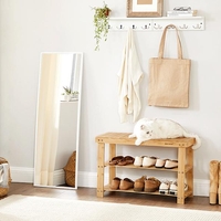 SONGMICS Raft de depozitare din bambus, cu 3 niveluri, 28x70x45cm, maro