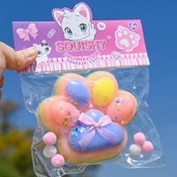 Jucarie Antistres Squishy, Flippy, cu Revenire Lenta, Squeeze Toys, Model Cat Paw, 12.5x10.5 cm, 220g, +3 Ani, din TPR, Model 3, Multicolor