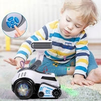 Robot rover interactiv pentru copii cu muzica, lumini, dans si invatare engleza, 19x16x11 cm, alb