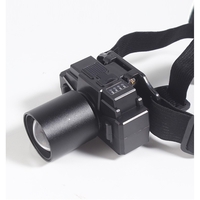 Lanterna LED de Montat pe Cap, Vafy, cu Raza Lunga de Zoom, Far Telescopic, Reglabil, Rezistent la Apa, pentru Pescuit in Aer Liber, Camping, Lumina Puternica, Lanterna, 7x4.5x6 cm, Negru
