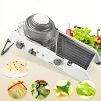 Feliator Manual Multifunctional, Flippy, Usor de Folosit, pentru Legume, Fructe, Razatoare, Otel Inoxidabil, Accesoriu Bucatarie, 39 x 11.5 x 12.5 cm Alb