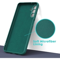 Husa de Protectie, Vafy, pentru Samsung Galaxy S23 FE, Liquid Silicone, cu Microfibra pe Interior, Protectie Antisoc, Compatibil Incarcare Wireless, Verde