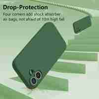 Husa de Protectie, Vafy, pentru iPhone 16 Plus, Liquid Silicone, cu Microfibra pe Interior, Protectie Antisoc, Compatibil Incarcare Wireless, Verde
