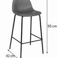 Scaun bar Atmosphera Vladi, cadru metal si lemn, 44x42x95 cm, gri