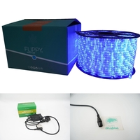 Instalatie Craciun, 4 m, 96 Led-uri, Furtun Luminos, Albastru, Transformator, 8 jocuri de lumini, Sectionabila, 220 V, Vafy