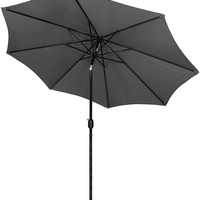 Umbrela terasa gradina, cu manivela si inclinare, GU200, diametru 300cm, gri antracit
