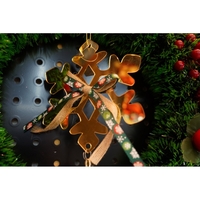 Ornament brad, Flippy, Fulg de nea, Auriu, Lucios, 15*27CM, Acril, Interior/ Exterior