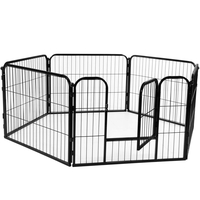 Tarc pentru animale de companie, din fier, forma configurabila, cu usa de acces, 3XL, 165x80x60cm, negru
