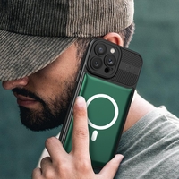 Husa pentru Apple iPhone 12 Pro MagSafe, Urban Armor, Vafy, Verde inchis, suport magnetic