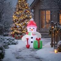 Om de zapada gonflabil pentru exterior, cu iluminare LED, 180 cm, compresor integrat, alb