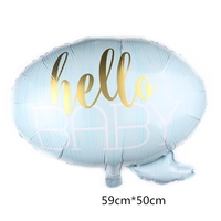 Balon din Folie Metalizata, Vafy, Figurina Norisor, Tema Hello Baby , 59x50 cm, Ambalaj Individual, Pai Inclus, Umflare cu Aer sau Heliu, Albastru