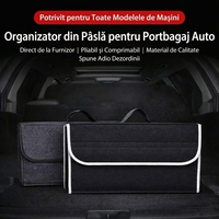 Organizator Portbagaj Auto Pliabil, Flippy, Cutie Depozitare Multifunctionala, Material Textil Non Woven, 50 x 17 x 24 cm, Gri