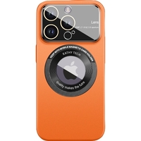 Husa protectie MagSafe Kathy Tech, Vafy, pentru Apple iPhone 13 Pro Max, Dublu Cerc, Portocaliu