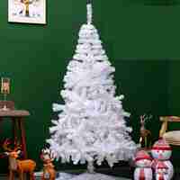Brad de Craciun artificial cu suport inclus Flippy, 210 cm, 800 ramuri/varfuri, material plastic, suport clasic, fara iluminare, utilizat pentru interior/exterior, alb