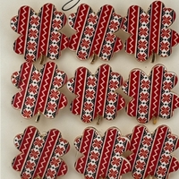 Set 12 Brose Martisor Primavara, Jolie, Model Trifoi cu Motiv Traditional, Multicolor
