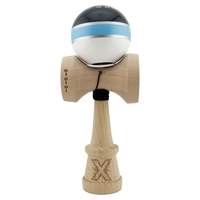 Kendama X Originala ROYAL SPIKE, Profesionala, Flippy, Cupe Mari KING SIZE V3, Super Sticky, Gaura in Baza, Rulment Metalic, din lemn 18 cm, Ata 62/65 cm, Inel Albastru deschis