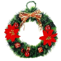 Coronita pentru Craciun, 35 cm, din brad artificial, cu decoratiuni, verde