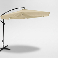 Umbrela gradina tip banana cu mecanism inclinare, impermeabila, diametru 300 cm, husa inclusa, bej