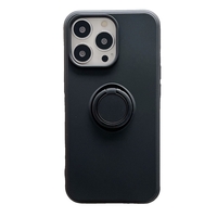 Husa protectie Vafy compatibila cu Samsung A20E Liquid Silicone Ring cu suport rotativ Negru