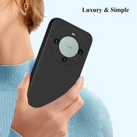 Husa de Protectie, Vafy, pentru Huawei Mate 60 Pro, Liquid Silicone, cu Microfibra pe Interior, Protectie Antisoc, Compatibil Incarcare Wireless, Negru