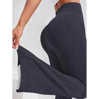 Pantaloni Sport de Dama, Flippy, pentru Yoga, Talie Inalta, Evazati, Tricotati, Albastru Marin, Marime XS