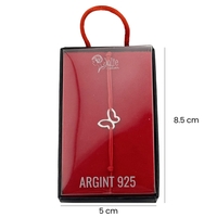Martisor Bratara Argint 925, Jolie, Model Fluture, Martisor de 1 Martie, cu Snur Rosu, Argintiu