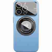 Husa protectie MagSafe Kathy Tech, Vafy, pentru Apple iPhone 13 Pro, Dublu Cerc, Albastru Deschis