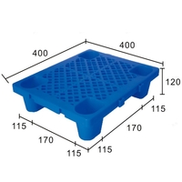 Palet de Transport, Flippy, 40 x 40 x 12 cm, din Plastic durabil, Palet pentru Stivuitor in Depozit, Rezistent la Umiditate, Grila Ingrosata, 4