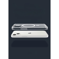 Husa protectie Vafy pentru iPhone 13 Mag Safe, 2 in 1 incarcare si magnet, Silicone, Transparenta
