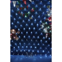 Sectiune Instalatie de Craciun Vafy, Tip Plasa, 320 LED-uri, 3 m x 3 m, 8 jocuri de lumini, Interconectabila, Fir transparent, Alb rece