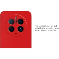Husa de Protectie, Vafy, pentru Huawei Mate 50 Pro, Liquid Silicone, cu Microfibra pe Interior, Protectie Antisoc, Compatibil Incarcare Wireless, Rosu