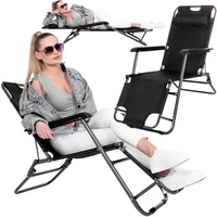 Sezlong pliabil Relax Zero Gravity, 80x60x153cm, negru