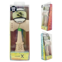 Kendama X Zen Series Originala, Profesionala, Flippy, Cupe Mari KING SIZE V3, Super Sticky, Gaura in Baza, Rulment Metalic, din lemn 18 cm, Ata 62/65 cm, Verde