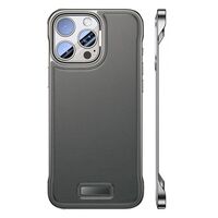 Husa pentru iPhone 15 Pro Max, husa de protectie pentru telefon, Vafy, Design Modern fara margini, din Piele PU, Subtire, Gri