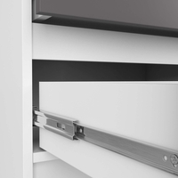 Noptiera cu 2 sertare din PAL laminat 16 mm, 60x40x55 cm, alb si gri