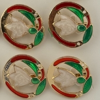 Set 12 Brose Martisor Primavara, Jolie, Model Ghiocel in Cerc, Multicolor